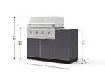 NewAge Outdoor Kitchens Outdoor Grill Island Aluminum 4-Piece Cabinet Set with 1 Door, Grill Cabinet, Performance Grill and Countertop - (Liquid Propane) 