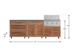 NewAge Outdoor Kitchens Stainless Steel 5-Piece Cabinet Set with Casters and 3 Drawer, Bar, Grill Cabinet, Performance Grill, Countertop-72627-Garage Giant 