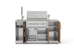 NewAge Outdoor Kitchens Outdoor Grill Island Stainless-Steel 5-Piece Cabinet Set with Sink, 1 Door, Grill Cabinet, Platinum Grill and Stainless Steel Countertop 