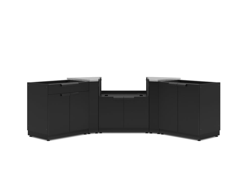 NewAge Outdoor Kitchens Stainless Steel 5-Piece Cabinet Set with 2-Door, Bar, Grill and Corner Cabinets-67641-Garage Giant