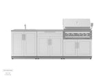 NewAge Outdoor Kitchens Stainless Steel 3-Piece Cabinet Set with Sink, Bar and Grill Cabinet-67494-Garage Giant 