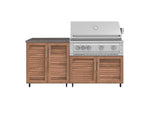 NewAge Outdoor Kitchens Stainless Steel 4-Piece Cabinet Set with Caster and 2 Door, Grill Cabinet, Platinum Grill, Countertop-72509-Garage Giant 