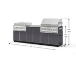 NewAge Outdoor Kitchens Aluminum 6-Piece Cabinet Set with Base, Grill Cabinet, Platinum Griddle and Countertop-74970-Garage Giant 