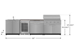 NewAge Outdoor Kitchens Stainless Steel 6-Piece Cabinet Set with Sink, Bar, Grill Cabinet, Performance Grill, Countertop and Fridge-72083-Garage Giant 