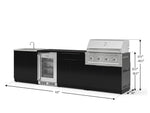 NewAge Outdoor Kitchens Aluminum 6-Piece Cabinet Set with Sink, Bar, Grill Cabinet, Performance Grill, Countertop and Glass Door Fridge-73726-Garage Giant 