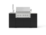 NewAge Outdoor Kitchens Outdoor Grill Island Stainless-Steel 5-Piece Cabinet Set with Sink, 3 Drawer, Grill Cabinet, Platinum Grill and Stainless Steel Countertop - (Natural Gas) 
