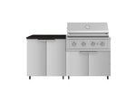NewAge Outdoor Kitchens Stainless Steel 4-Piece Cabinet Set with Caster and 2 Door, Grill Cabinet, Performance Grill, Countertop-72454-Garage Giant 