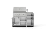 NewAge Outdoor Kitchens Outdoor Grill Island Stainless-Steel 4-Piece Cabinet Set with 1 Door, Grill Cabinet, Platinum Grill and Countertop 