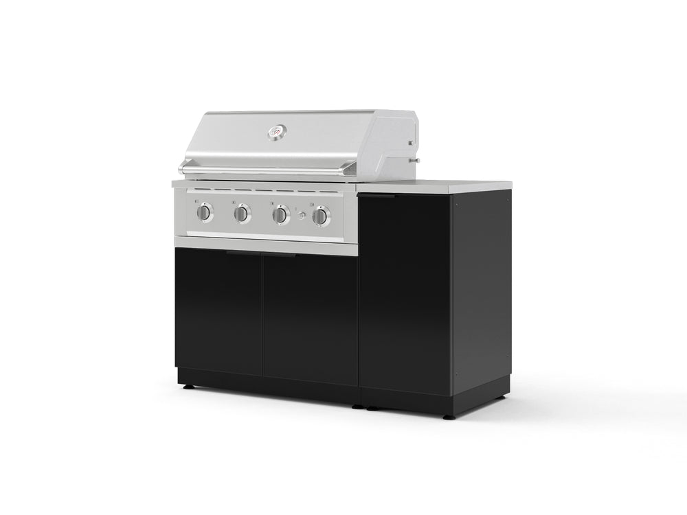 NewAge Outdoor Kitchens Outdoor Grill Island Aluminum 4-Piece Cabinet Set with 1 Door, Grill Cabinet, Performance Grill and Countertop | 75742