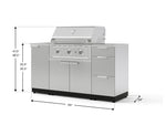 NewAge Outdoor Kitchens Outdoor Grill Island Stainless-Steel 5-Piece Cabinet Set with Sink, 3 Drawer, Grill Cabinet, Performance Grill and Stainless Steel Countertop-74758-Garage Giant 