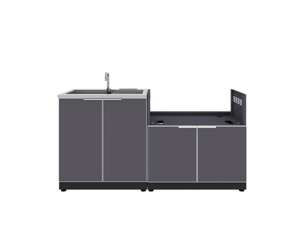 NewAge Outdoor Kitchens Aluminum 2-Piece Cabinet set with Sink and Grill Cabinet-67599-Garage Giant