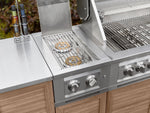 NewAge Outdoor Kitchens Stainless Steel Platinum Dual Side Burner with Cart and Casters-66285-Garage Giant 
