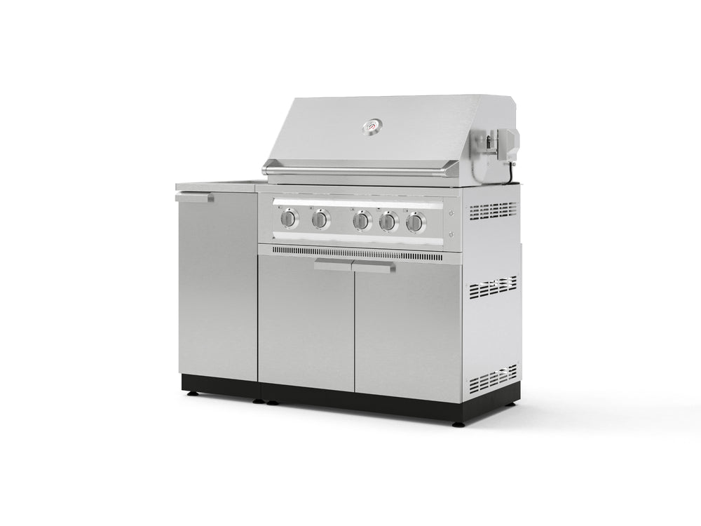 NewAge Outdoor Kitchens Outdoor Grill Island Stainless-Steel 3-Piece Cabinet Set with Sink, Grill Cabinet and Platinum Grill-73963-Garage Giant