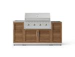NewAge Outdoor Kitchens Outdoor Grill Island Stainless-Steel Louvered Doors 5-Piece Cabinet Set with Sink, 1 Door, Grill Cabinet, Performance Grill and Stainless Steel Countertop - (Liquid Propane) 