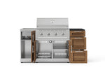 NewAge Outdoor Kitchens Outdoor Grill Island Stainless-Steel Louvered Doors 5-Piece Cabinet Set with Sink, 3 Drawer, Grill Cabinet, Performance Grill and Stainless Steel Countertop - (Natural Gas) 