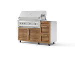 NewAge Outdoor Kitchens Outdoor Grill Island Stainless-Steel Louvered Doors 3-Piece Cabinet Set with Casters and 3-Drawer, Grill Cabinet and Platinum Grill - (Liquid Propane) | Garage Giant 