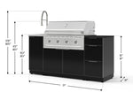 NewAge Outdoor Kitchens Outdoor Grill Island Aluminum 5-Piece Cabinet Set with Sink, 3 Drawer, Grill Cabinet, Performance Grill and Stainless Steel Countertop - (Liquid Propane) 