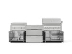 NewAge Outdoor Kitchens Stainless Steel 6-Piece Cabinet Set with 3 Drawer, Grill Cabinet, Platinum Griddle, Grill and Countertop-75147-Garage Giant 