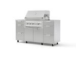 NewAge Outdoor Kitchens Outdoor Grill Island Stainless-Steel 6-Piece Cabinet Set with Casters 3 Drawers, Grill Cabinet, Platinum Grill, Countertops | 74935 
