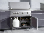 NewAge Outdoor Kitchens Outdoor Grill Island Aluminum 3-Piece Cabinet Set with Sink, Grill Cabinet and Performance Grill-75262-Garage Giant 