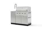 NewAge Outdoor Kitchens Outdoor Grill Island Stainless-Steel 3-Piece Cabinet Set with Sink, Grill Cabinet and Performance Grill-75271-Garage Giant 