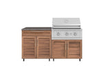 NewAge Outdoor Kitchens Stainless Steel 4-Piece Cabinet Set with Caster and Bar, Grill Cabinet, Platinum Grill, and Countertop-72294-Garage Giant 