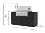 NewAge Outdoor Kitchens Outdoor Grill Island Stainless-Steel 5-Piece Cabinet Set with Sink, 1 Door, Grill Cabinet, Platinum Grill and Stainless Steel Countertop - (Liquid Propane) 