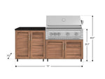 NewAge Outdoor Kitchens Stainless Steel 4-Piece Cabinet Set with Caster and 2 Door, Grill Cabinet, Platinum Grill, Countertop-72473-Garage Giant 