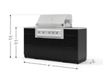 NewAge Outdoor Kitchens Outdoor Grill Island Aluminum 6-Piece Cabinet Set with 3 Drawers, Grill Cabinet, Platinum Grill and Countertops 