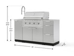 NewAge Outdoor Kitchens Outdoor Grill Island Stainless-Steel 5-Piece Cabinet Set with Sink, 3 Drawer, Grill Cabinet, Performance Grill and Stainless Steel Countertop-75602-Garage Giant 