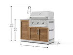NewAge Outdoor Kitchens Outdoor Grill Island Stainless-Steel Louvered Doors 3-Piece Cabinet Set with Sink, Grill Cabinet and Performance Grill-75357-Garage Giant 