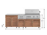 NewAge Outdoor Kitchens Stainless Steel 6-Piece Cabinet Set with Casters and Platinum Grill, Dual Side Burner, Bar, Grill Cabinet, Countertop-72566-Garage Giant 