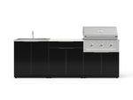NewAge Outdoor Kitchens Aluminum 5-Piece Cabinet Set with Bar, Grill, Sink Cabinet, Performance Grill, and Countertop - (Liquid Propane) 