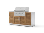NewAge Outdoor Kitchens Outdoor Grill Island Stainless-Steel Louvered Doors 5-Piece Cabinet Set with Sink, 1 Door, Grill Cabinet, Performance Grill and Stainless Steel Countertop - (Natural Gas) | Garage Giant 