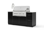 NewAge Outdoor Kitchens Outdoor Grill Island Aluminum 5-Piece Cabinet Set with Sink, 3 Drawer, Grill Cabinet, Platinum Grill and Stainless Steel Countertop - (Natural Gas) | Garage Giant 
