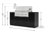 NewAge Outdoor Kitchens Outdoor Grill Island Aluminum 5-Piece Cabinet Set with Sink, 1 Door, Grill Cabinet, Platinum Grill and Stainless Steel Countertop - (Liquid Propane) 