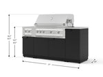 NewAge Outdoor Kitchens Outdoor Grill Island Stainless-Steel 6-Piece Cabinet Set with 1-Door, Grill Cabinet, Platinum Grill, Dual Side Burner and Countertop 