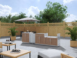 NewAge Outdoor Kitchens Stainless Steel 4-Piece Cabinet Set with Sink, Bar, Grill Cabinet and Fridge-66369-Garage Giant 