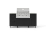 NewAge Outdoor Kitchens Outdoor Grill Island Stainless-Steel 6-Piece Cabinet Set with Casters 1 Door, 3 Drawer, Grill Cabinet, Performance Grill and Dekton in Aeris Countertops - (Liquid Propane) 