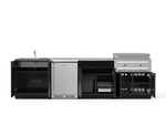 NewAge Outdoor Kitchens Aluminum 6-Piece Cabinet Set with Sink, Bar, Grill Cabinet, Platinum Griddle, Countertop and Stainless Steel Door Fridge-75130-Garage Giant 