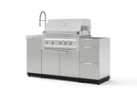 NewAge Outdoor Kitchens Outdoor Grill Island Stainless-Steel 5-Piece Cabinet Set with Sink, 3 Drawer, Grill Cabinet, Platinum Grill and Stainless Steel Countertop - (Liquid Propane) | Garage Giant 