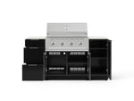NewAge Outdoor Kitchens Outdoor Grill Island Aluminum 6-Piece Cabinet Set with 1 Door, 3 Drawer, Grill Cabinet, Performance Grill and Countertops - (Liquid Propane) 