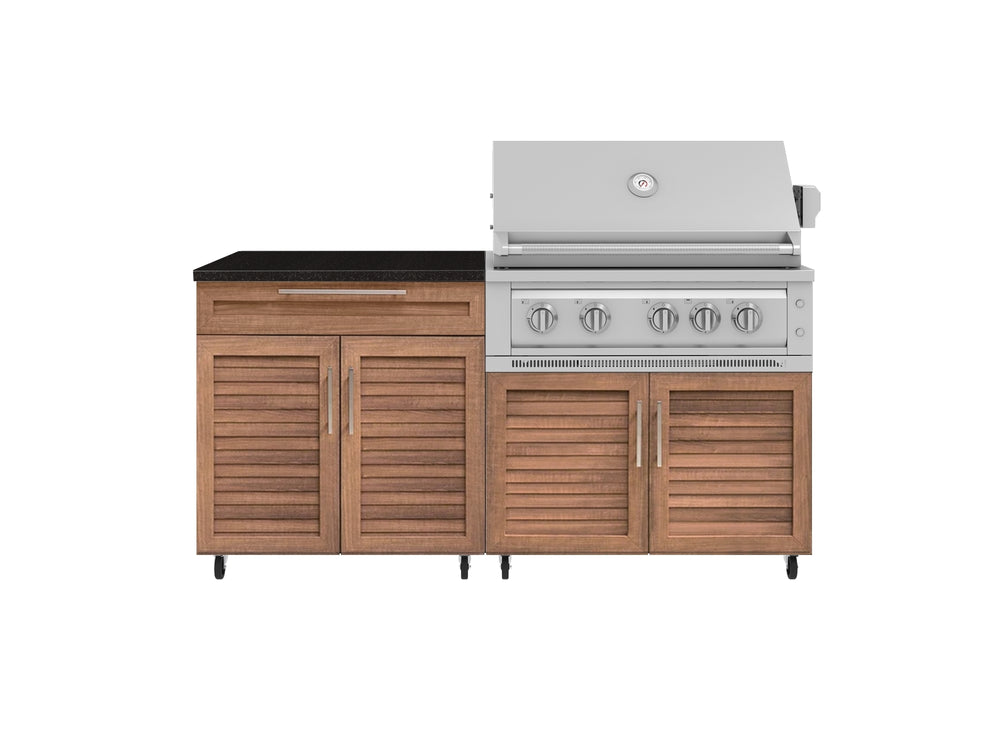 NewAge Outdoor Kitchens Stainless Steel 4-Piece Cabinet Set with Caster and Bar, Grill Cabinet, Performance Grill, and Countertop-72265-Garage Giant
