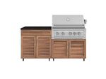 NewAge Outdoor Kitchens Stainless Steel 4-Piece Cabinet Set with Caster and Bar, Grill Cabinet, Performance Grill, and Countertop-72265-Garage Giant 