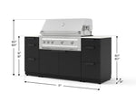 NewAge Outdoor Kitchens Outdoor Grill Island Stainless-Steel 6-Piece Cabinet Set with 3 Drawers, Grill Cabinet, Platinum Grill and Dekton in Aeris Countertops - (Liquid Propane) 