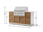 NewAge Outdoor Kitchens Outdoor Grill Island Stainless-Steel Louvered Doors 6-Piece Cabinet Set with 1 Door, 3 Drawer, Grill Cabinet, Performance Grill and Dekton in Aeris Countertops - (Natural Gas) 