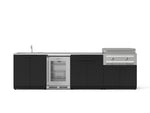 NewAge Outdoor Kitchens Stainless Steel 6-Piece Cabinet Set with Sink, Bar, Grill Cabinet, Platinum Griddle, Countertop and Glass Door Fridge-75125-Garage Giant 