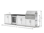NewAge Outdoor Kitchens Stainless Steel 6-Piece Cabinet Set with Sink, Bar, Grill Cabinet, Platinum Grill, Countertop and Glass Door Fridge-73776-Garage Giant 