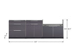 NewAge Outdoor Kitchens Aluminum 3-Piece Cabinet Set with 3 Drawer, Bar and Grill Cabinet-65308-Garage Giant 