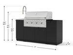 NewAge Outdoor Kitchens Outdoor Grill Island Stainless-Steel 5-Piece Cabinet Set with Sink, 1 Door, Grill Cabinet, Performance Grill and Stainless Steel Countertop - (Liquid Propane) 